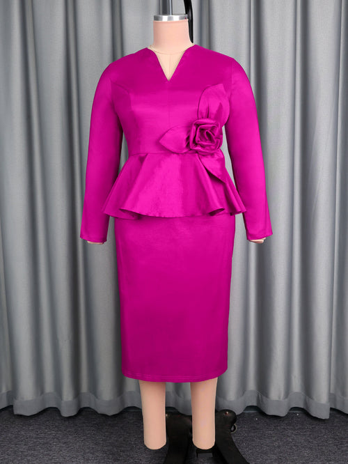 Ensemble Peplum Magenta Chic